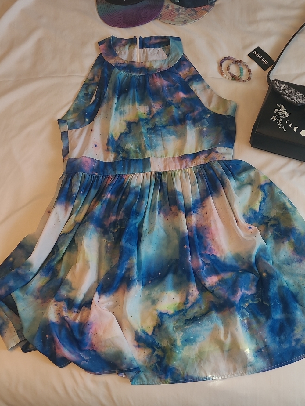 Watercolor Galaxy Print Dress
